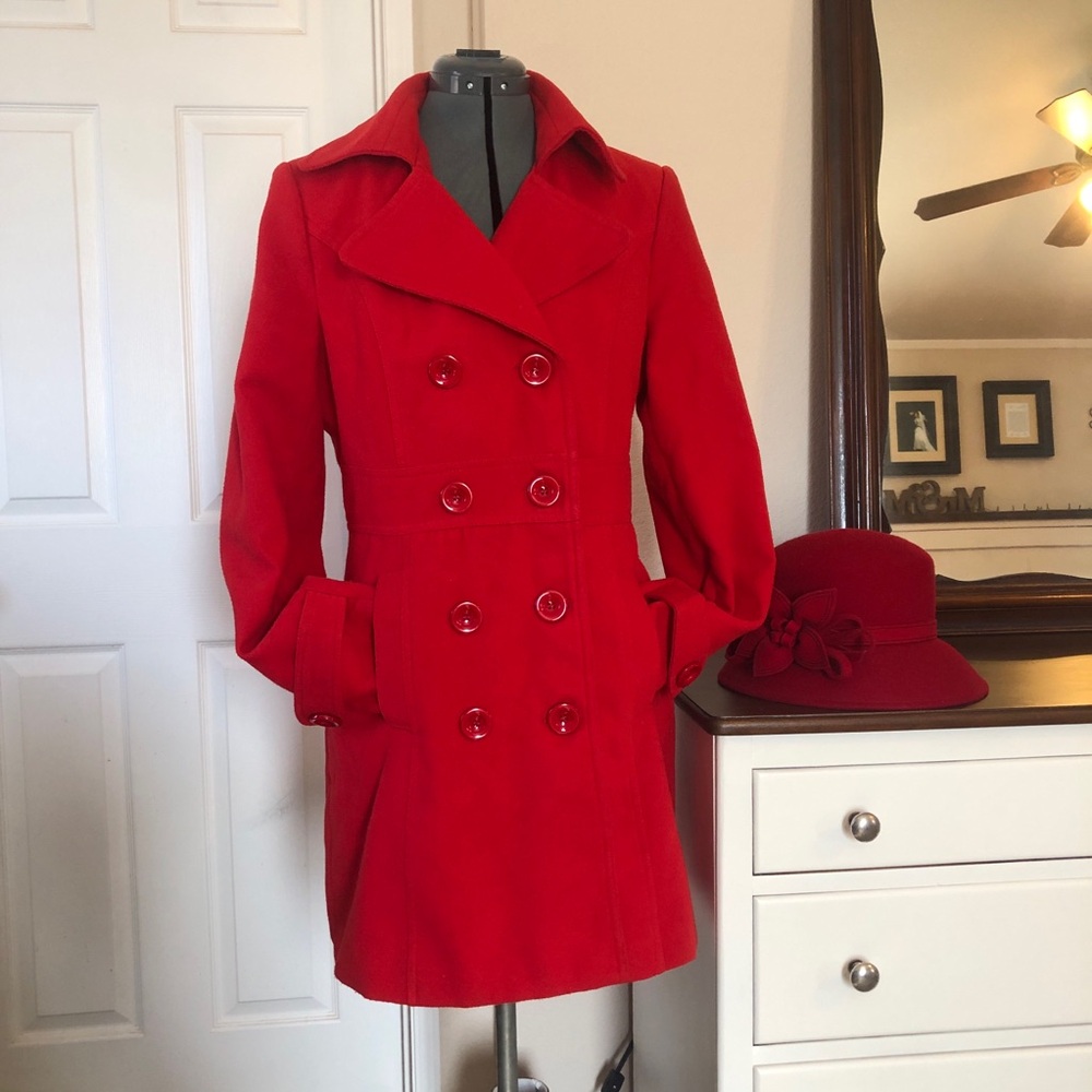 Forever 21 RED Peacoat, L - Picture 5 of 11